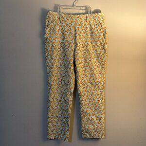Jules & Leopold Womens Light Blue Pink Yellow Floral Stretch Pull On Pants XL